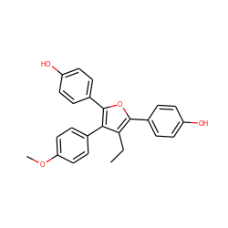 CCc1c(-c2ccc(O)cc2)oc(-c2ccc(O)cc2)c1-c1ccc(OC)cc1 ZINC000026573169