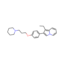 CCc1c(-c2ccc(OCCCN3CCCCC3)cc2)cn2ccccc12 ZINC000001909698