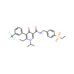 CCc1c(-c2cccc(C(F)(F)F)c2)c(=O)c(C(=O)NCc2ccc(S(=O)(=O)CC)cc2)cn1C(C)C ZINC000148898642