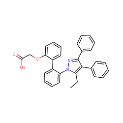 CCc1c(-c2ccccc2)c(-c2ccccc2)nn1-c1ccccc1-c1ccccc1OCC(=O)O ZINC000095931994