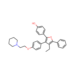 CCc1c(-c2ccccc2)oc(-c2ccc(O)cc2)c1-c1ccc(OCCN2CCCCC2)cc1 ZINC000026568979