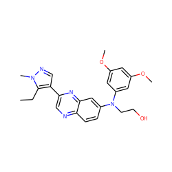 CCc1c(-c2cnc3ccc(N(CCO)c4cc(OC)cc(OC)c4)cc3n2)cnn1C ZINC000204172251