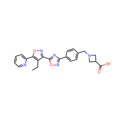 CCc1c(-c2nc(-c3ccc(CN4CC(C(=O)O)C4)cc3)no2)noc1-c1ccccn1 ZINC000113760603