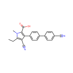 CCc1c(C#N)c(-c2ccc(-c3ccc(C#N)cc3)cc2)c(C(=O)O)n1C ZINC000038147770