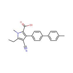 CCc1c(C#N)c(-c2ccc(-c3ccc(C)cc3)cc2)c(C(=O)O)n1C ZINC000038147783