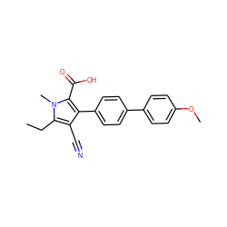 CCc1c(C#N)c(-c2ccc(-c3ccc(OC)cc3)cc2)c(C(=O)O)n1C ZINC000038147780