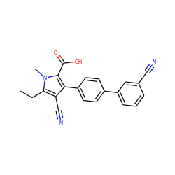 CCc1c(C#N)c(-c2ccc(-c3cccc(C#N)c3)cc2)c(C(=O)O)n1C ZINC000038147769