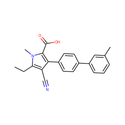 CCc1c(C#N)c(-c2ccc(-c3cccc(C)c3)cc2)c(C(=O)O)n1C ZINC000038147782