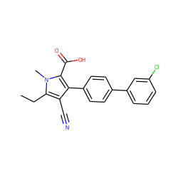 CCc1c(C#N)c(-c2ccc(-c3cccc(Cl)c3)cc2)c(C(=O)O)n1C ZINC000038147772