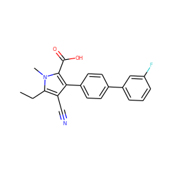 CCc1c(C#N)c(-c2ccc(-c3cccc(F)c3)cc2)c(C(=O)O)n1C ZINC000038147775