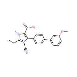 CCc1c(C#N)c(-c2ccc(-c3cccc(OC)c3)cc2)c(C(=O)O)n1C ZINC000038147779