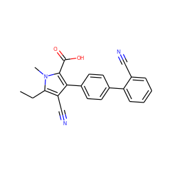 CCc1c(C#N)c(-c2ccc(-c3ccccc3C#N)cc2)c(C(=O)O)n1C ZINC000038147768