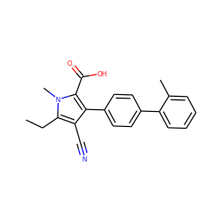 CCc1c(C#N)c(-c2ccc(-c3ccccc3C)cc2)c(C(=O)O)n1C ZINC000038147781