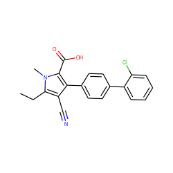 CCc1c(C#N)c(-c2ccc(-c3ccccc3Cl)cc2)c(C(=O)O)n1C ZINC000038147771