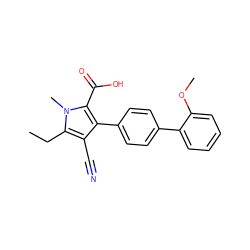 CCc1c(C#N)c(-c2ccc(-c3ccccc3OC)cc2)c(C(=O)O)n1C ZINC000038147778