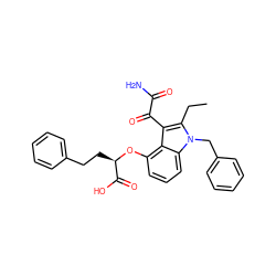 CCc1c(C(=O)C(N)=O)c2c(O[C@H](CCc3ccccc3)C(=O)O)cccc2n1Cc1ccccc1 ZINC000013445808