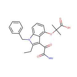 CCc1c(C(=O)C(N)=O)c2c(OC(C)(C)C(=O)O)cccc2n1Cc1ccccc1 ZINC000013445805