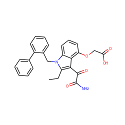 CCc1c(C(=O)C(N)=O)c2c(OCC(=O)O)cccc2n1Cc1ccccc1-c1ccccc1 ZINC000001543783