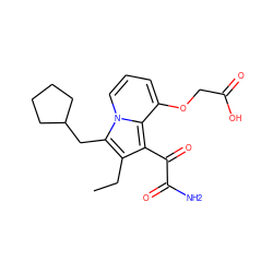 CCc1c(C(=O)C(N)=O)c2c(OCC(=O)O)cccn2c1CC1CCCC1 ZINC000013758458