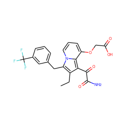 CCc1c(C(=O)C(N)=O)c2c(OCC(=O)O)cccn2c1Cc1cccc(C(F)(F)F)c1 ZINC000013758446