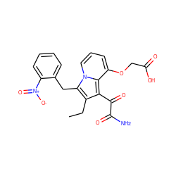 CCc1c(C(=O)C(N)=O)c2c(OCC(=O)O)cccn2c1Cc1ccccc1[N+](=O)[O-] ZINC000013758478