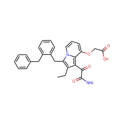 CCc1c(C(=O)C(N)=O)c2c(OCC(=O)O)cccn2c1Cc1ccccc1Cc1ccccc1 ZINC000001544113