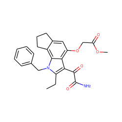 CCc1c(C(=O)C(N)=O)c2c(OCC(=O)OC)cc3c(c2n1Cc1ccccc1)CCC3 ZINC000013608895