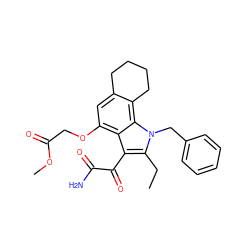 CCc1c(C(=O)C(N)=O)c2c(OCC(=O)OC)cc3c(c2n1Cc1ccccc1)CCCC3 ZINC000013608905