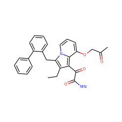 CCc1c(C(=O)C(N)=O)c2c(OCC(C)=O)cccn2c1Cc1ccccc1-c1ccccc1 ZINC000040918548