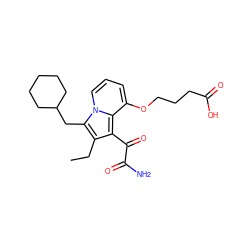 CCc1c(C(=O)C(N)=O)c2c(OCCCC(=O)O)cccn2c1CC1CCCCC1 ZINC000027189731