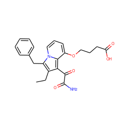 CCc1c(C(=O)C(N)=O)c2c(OCCCC(=O)O)cccn2c1Cc1ccccc1 ZINC000027197766