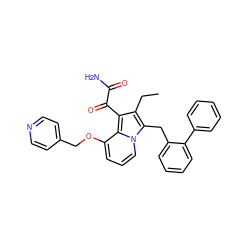 CCc1c(C(=O)C(N)=O)c2c(OCc3ccncc3)cccn2c1Cc1ccccc1-c1ccccc1 ZINC000013758544