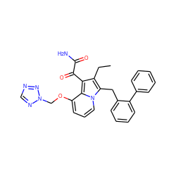 CCc1c(C(=O)C(N)=O)c2c(OCn3ncnn3)cccn2c1Cc1ccccc1-c1ccccc1 ZINC000027191393