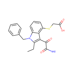 CCc1c(C(=O)C(N)=O)c2c(SCC(=O)O)cccc2n1Cc1ccccc1 ZINC000013445987