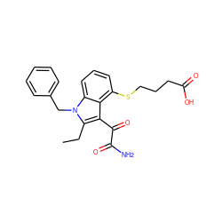 CCc1c(C(=O)C(N)=O)c2c(SCCCC(=O)O)cccc2n1Cc1ccccc1 ZINC000027560352