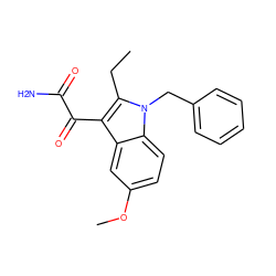 CCc1c(C(=O)C(N)=O)c2cc(OC)ccc2n1Cc1ccccc1 ZINC000013446106