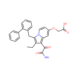 CCc1c(C(=O)C(N)=O)c2cc(OCC(=O)O)ccn2c1Cc1ccccc1-c1ccccc1 ZINC000013758533