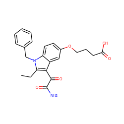 CCc1c(C(=O)C(N)=O)c2cc(OCCCC(=O)O)ccc2n1Cc1ccccc1 ZINC000013445772