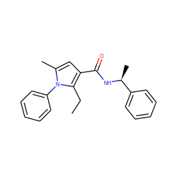 CCc1c(C(=O)N[C@@H](C)c2ccccc2)cc(C)n1-c1ccccc1 ZINC001772580042