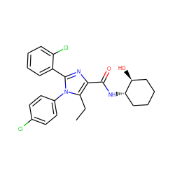 CCc1c(C(=O)N[C@H]2CCCC[C@@H]2O)nc(-c2ccccc2Cl)n1-c1ccc(Cl)cc1 ZINC000028702526