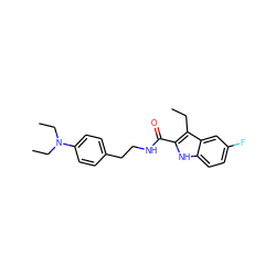 CCc1c(C(=O)NCCc2ccc(N(CC)CC)cc2)[nH]c2ccc(F)cc12 ZINC000299869728