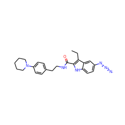 CCc1c(C(=O)NCCc2ccc(N3CCCCC3)cc2)[nH]c2ccc(N=[N+]=[N-])cc12 ZINC000653692834