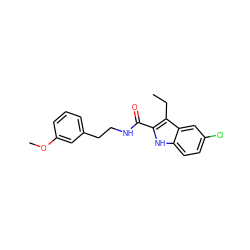 CCc1c(C(=O)NCCc2cccc(OC)c2)[nH]c2ccc(Cl)cc12 ZINC000299861234