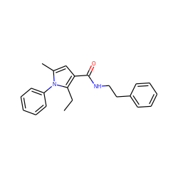 CCc1c(C(=O)NCCc2ccccc2)cc(C)n1-c1ccccc1 ZINC001772646620