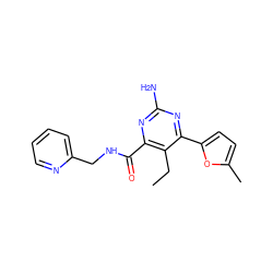 CCc1c(C(=O)NCc2ccccn2)nc(N)nc1-c1ccc(C)o1 ZINC000045348581