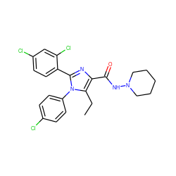 CCc1c(C(=O)NN2CCCCC2)nc(-c2ccc(Cl)cc2Cl)n1-c1ccc(Cl)cc1 ZINC000013611850