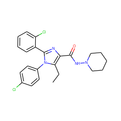 CCc1c(C(=O)NN2CCCCC2)nc(-c2ccccc2Cl)n1-c1ccc(Cl)cc1 ZINC000034241790