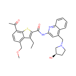 CCc1c(C(=O)Nc2cc(CN3CC[C@@H](O)C3)c3ccccc3n2)sc2c(C(C)=O)ccc(COC)c12 ZINC001772633413