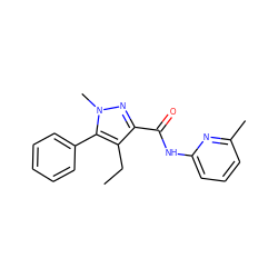 CCc1c(C(=O)Nc2cccc(C)n2)nn(C)c1-c1ccccc1 ZINC000095605857