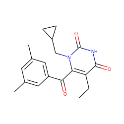 CCc1c(C(=O)c2cc(C)cc(C)c2)n(CC2CC2)c(=O)[nH]c1=O ZINC000006744822